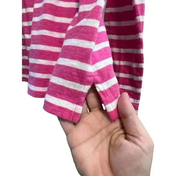 Ralph Lauren Sport Long Sleeve Crew Neck Blouse Pink White Size Medium - Picture 4 of 6